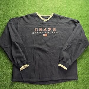 Vintage Men's Chaps Ralph Lauren American Flag Sweatshirt Size XXL